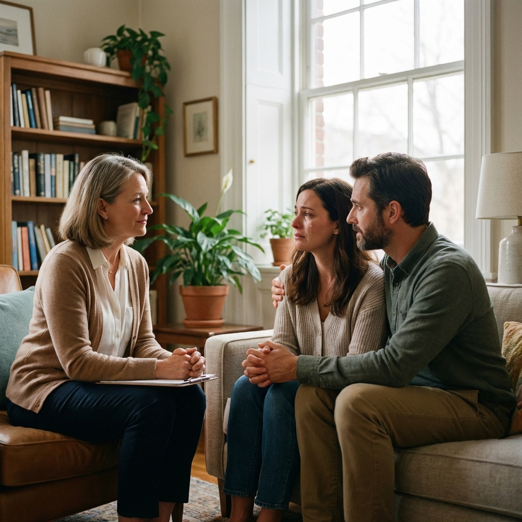 Familie im Gespräch