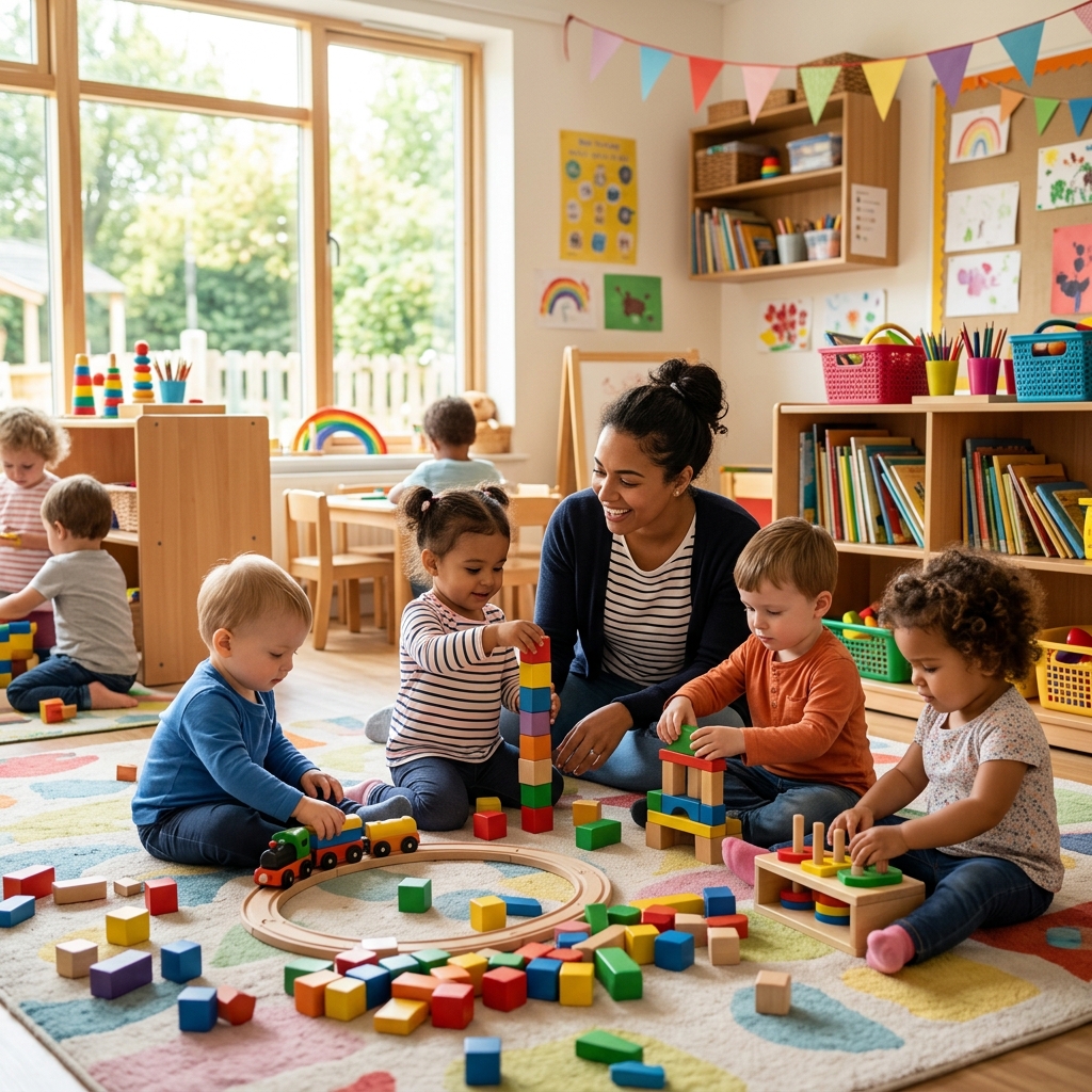 Kinder beim Spielen in der Großtagespflege