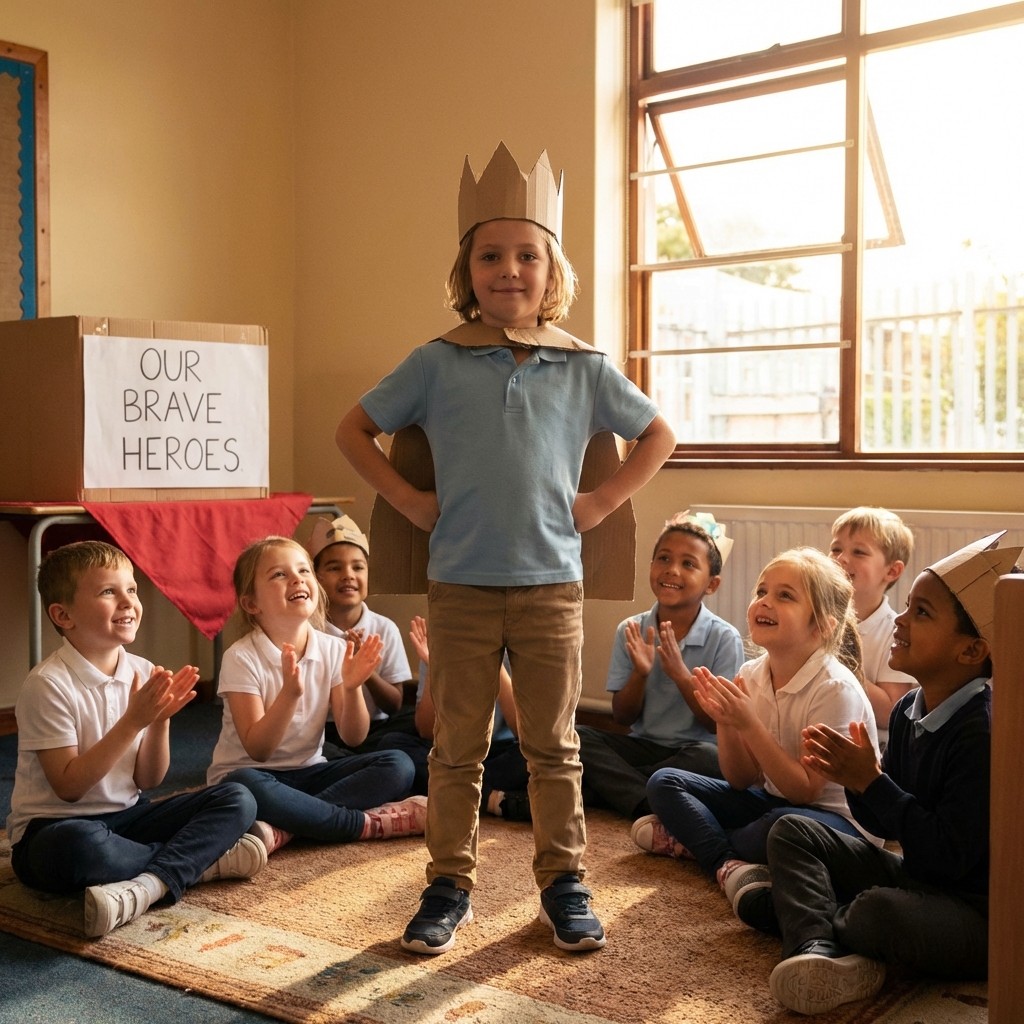 Kind spielt mutige Rolle