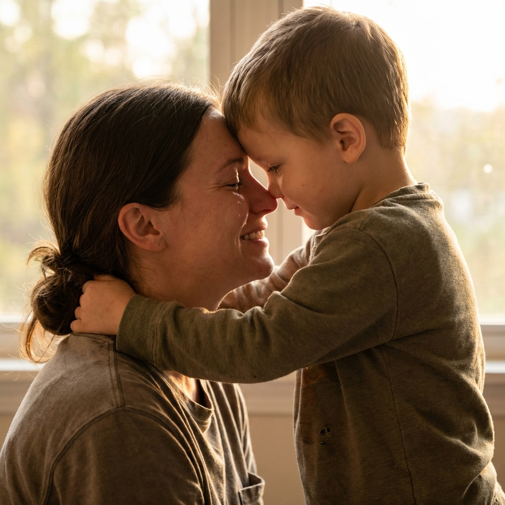 Mutter und Kind in inniger Umarmung