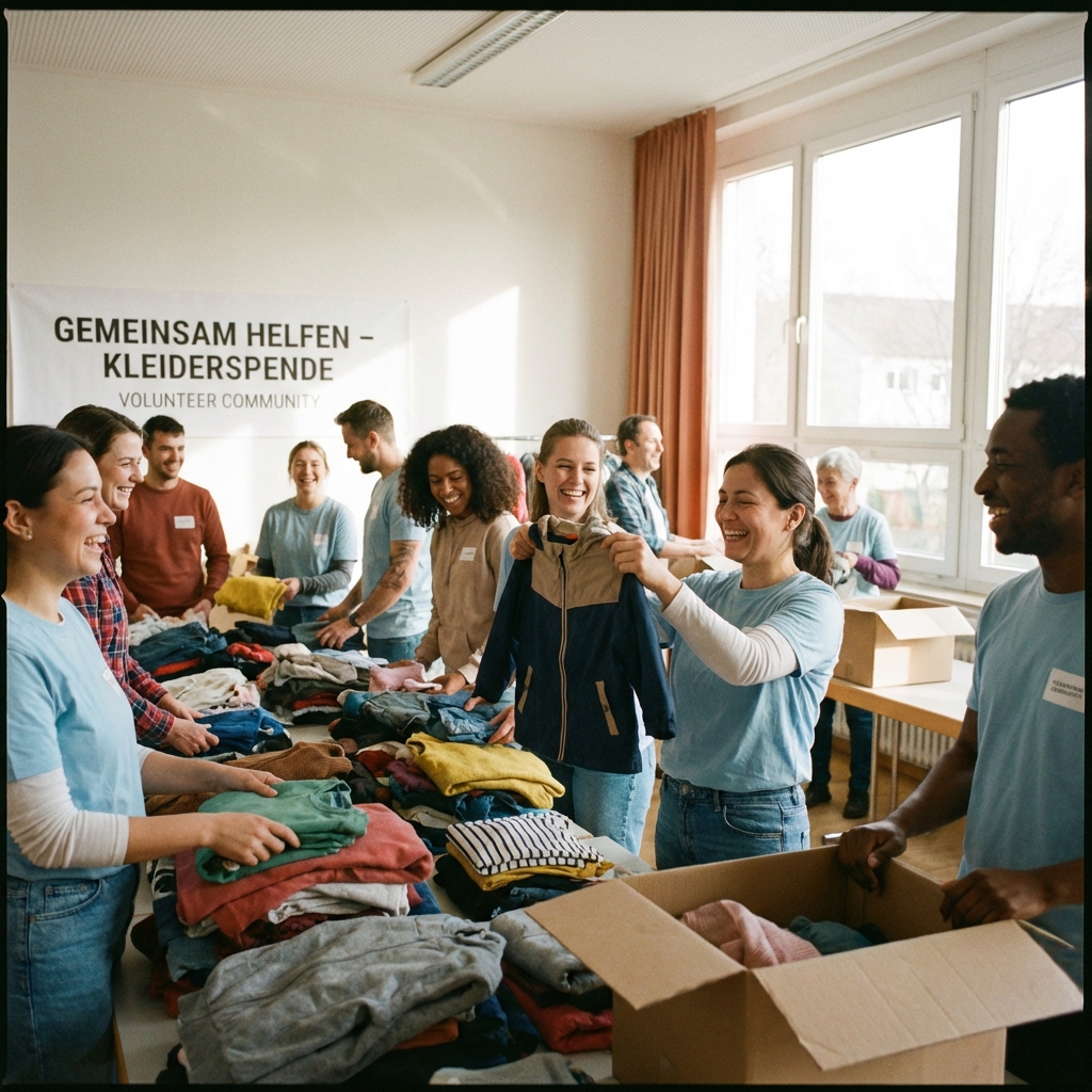 Unterstützung in der Kleiderkammer